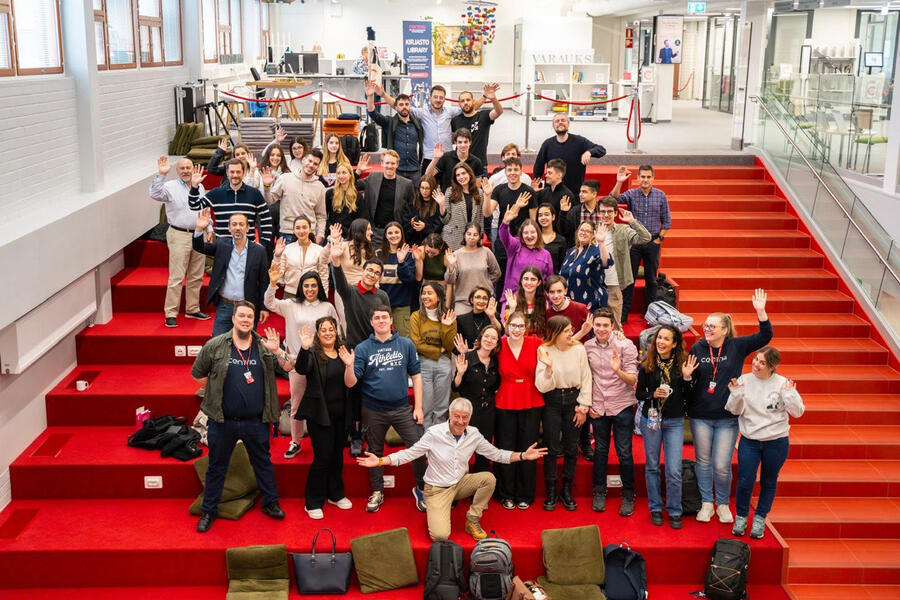 All delegations pose at CENTRIA´s central auditorium. All delegations pose at CENTRIA´s central auditorium.