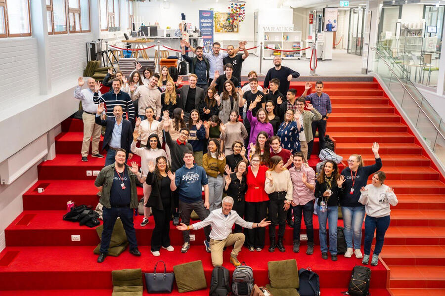 All delegations pose at CENTRIA´s central auditorium.
